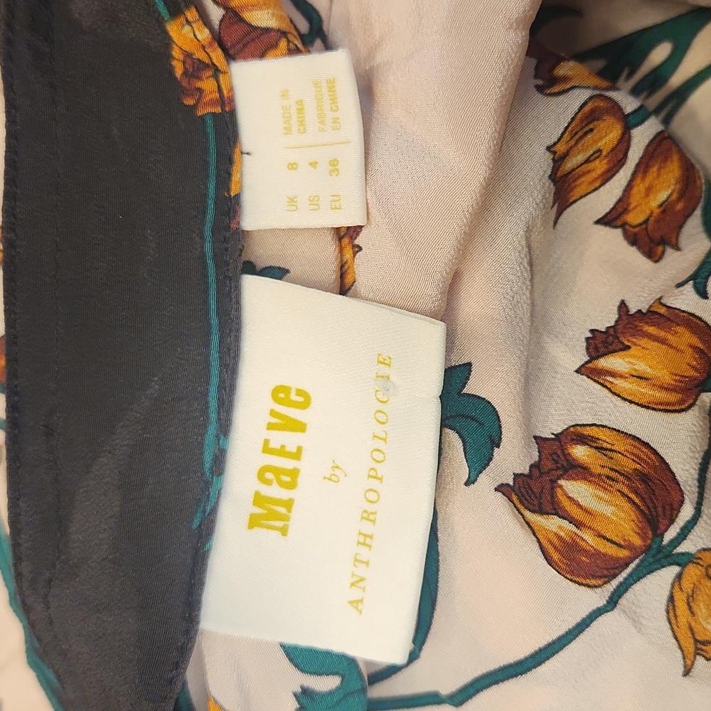 Maeve Silk Floral Top Size 4 - Picture 15 of 15